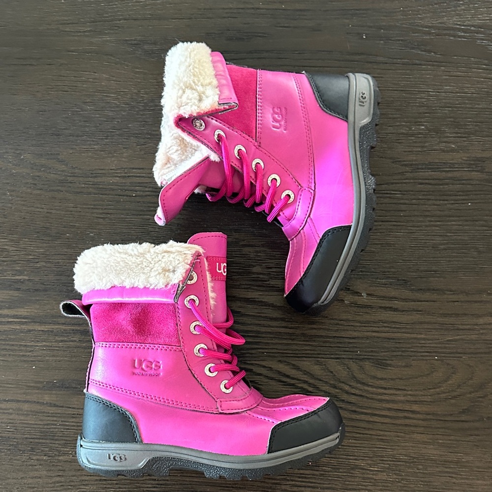 UGG Kids Fuchsia and Black Boots